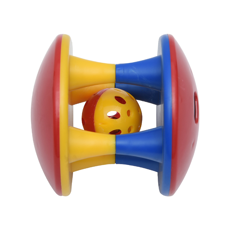 Jucărie puzzle pentru pisici, minge cu mreană, cu clopoțel din plastic